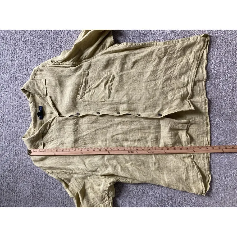 Banana Republic Linen Cabana Boy Gauzy Button Shirt XL Coastal Resort Tropical
